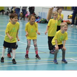 Children having fun in sports class